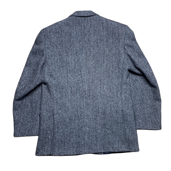 Vintage Harris Tweed 1990s Sport Coat Black Gray 2 Button Jacket Double Vent EUC - Picture 2 of 11